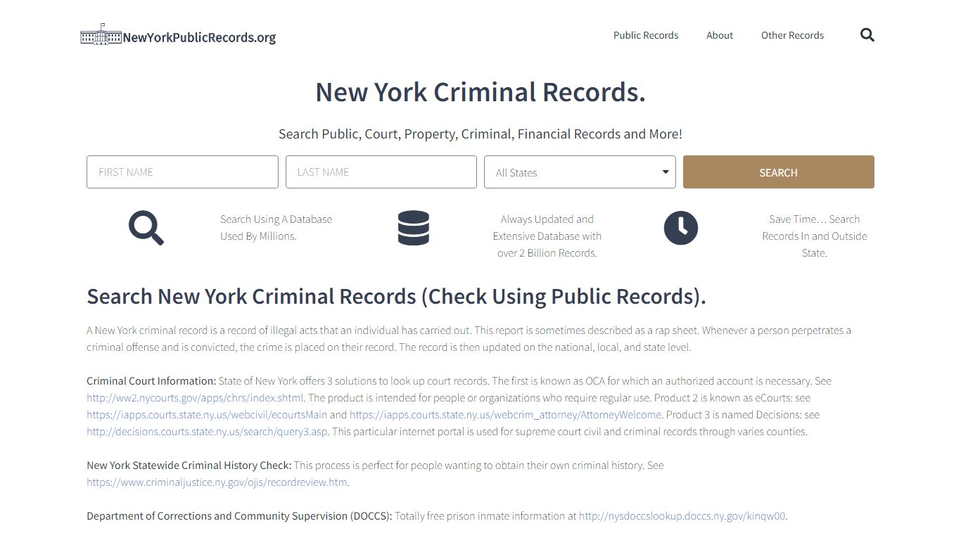 New York Criminal Records: NewYorkPublicRecords.org